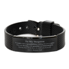To My Stepson Supporting Black Shark Mesh Bracelet, The world is full of possibilities waiting, Birthday Inspirational Gifts for Stepson from Bonus Dad