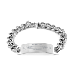 To My Son Supporting Cuban Chain Stainless Steel Bracelet, The world is full of possibilities waiting, Birthday Inspirational Gifts for Son from Mommy