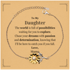 To My Daughter Supporting Sunflower Bracelet, The world is full of possibilities waiting, Birthday Inspirational Gifts for Daughter from Mama