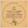 To My Son Supporting Sunflower Bracelet, The world is full of possibilities waiting, Birthday Inspirational Gifts for Son from Mom