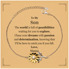 To My Son Supporting Sunflower Bracelet, The world is full of possibilities waiting, Birthday Inspirational Gifts for Son from Mama