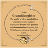 To My Granddaughter Supporting Sunflower Bracelet, The world is full of possibilities waiting, Birthday Inspirational Gifts for Granddaughter from Grandmother