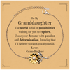 To My Granddaughter Supporting Sunflower Bracelet, The world is full of possibilities waiting, Birthday Inspirational Gifts for Granddaughter from Grandfather