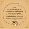 To My Granddaughter Supporting Sunflower Bracelet, The world is full of possibilities waiting, Birthday Inspirational Gifts for Granddaughter from Grandma