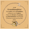 To My Granddaughter Supporting Sunflower Bracelet, The world is full of possibilities waiting, Birthday Inspirational Gifts for Granddaughter from Grandpa