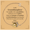 To My Granddaughter Supporting Sunflower Bracelet, The world is full of possibilities waiting, Birthday Inspirational Gifts for Granddaughter from Granddad