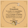 To My Grandson Supporting Sunflower Bracelet, The world is full of possibilities waiting, Birthday Inspirational Gifts for Grandson from Grandmother