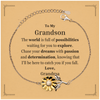 To My Grandson Supporting Sunflower Bracelet, The world is full of possibilities waiting, Birthday Inspirational Gifts for Grandson from Grandma