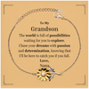 To My Grandson Supporting Sunflower Bracelet, The world is full of possibilities waiting, Birthday Inspirational Gifts for Grandson from Nana