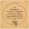 To My Grandson Supporting Sunflower Bracelet, The world is full of possibilities waiting, Birthday Inspirational Gifts for Grandson from Granddad