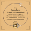 To My Grandson Supporting Sunflower Bracelet, The world is full of possibilities waiting, Birthday Inspirational Gifts for Grandson from Gramps