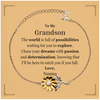 To My Grandson Supporting Sunflower Bracelet, The world is full of possibilities waiting, Birthday Inspirational Gifts for Grandson from Nonno
