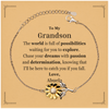 To My Grandson Supporting Sunflower Bracelet, The world is full of possibilities waiting, Birthday Inspirational Gifts for Grandson from Abuela