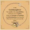 To My Goddaughter Supporting Sunflower Bracelet, The world is full of possibilities waiting, Birthday Inspirational Gifts for Goddaughter from Godmother