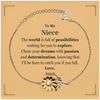 To My Niece Supporting Sunflower Bracelet, The world is full of possibilities waiting, Birthday Inspirational Gifts for Niece from Aunt