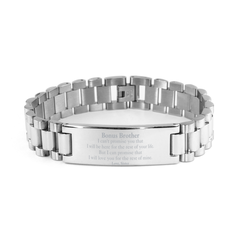 Bonus Brother Inspirational Gifts from Sister, I will love you for the rest of mine, Birthday Ladder Stainless Steel Bracelet Keepsake Gifts for Bonus Brother