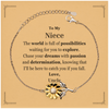 To My Niece Supporting Sunflower Bracelet, The world is full of possibilities waiting, Birthday Inspirational Gifts for Niece from Uncle