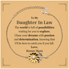 To My Daughter In Law Supporting Sunflower Bracelet, The world is full of possibilities waiting, Birthday Inspirational Gifts for Daughter In Law from Bonus Mom