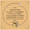 To My Son In Law Supporting Sunflower Bracelet, The world is full of possibilities waiting, Birthday Inspirational Gifts for Son In Law from Bonus Dad