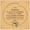 To My Stepson Supporting Sunflower Bracelet, The world is full of possibilities waiting, Birthday Inspirational Gifts for Stepson from Bonus Mom