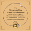 To My Stepdaughter Supporting Sunflower Bracelet, The world is full of possibilities waiting, Birthday Inspirational Gifts for Stepdaughter from Stepdad