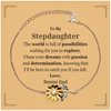 To My Stepdaughter Supporting Sunflower Bracelet, The world is full of possibilities waiting, Birthday Inspirational Gifts for Stepdaughter from Bonus Dad