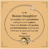 To My Bonus Daughter Supporting Sunflower Bracelet, The world is full of possibilities waiting, Birthday Inspirational Gifts for Bonus Daughter from Bonus Dad
