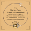 To My Bonus Son Supporting Sunflower Bracelet, The world is full of possibilities waiting, Birthday Inspirational Gifts for Bonus Son from Bonus Dad