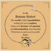 To My Bonus Sister Supporting Sunflower Bracelet, The world is full of possibilities waiting, Birthday Inspirational Gifts for Bonus Sister from Brother