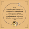 To My Unbiological Daughter Supporting Sunflower Bracelet, The world is full of possibilities waiting, Birthday Inspirational Gifts for Unbiological Daughter from Dad