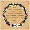 To My Granddaughter Supporting Cuban Link Chain Bracelet, The world is full of possibilities waiting, Birthday Inspirational Gifts for Granddaughter from Grandmother