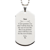 Son Inspirational Gifts from Pa, I will love you for the rest of mine, Birthday Silver Dog Tag Keepsake Gifts for Son