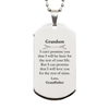 Grandson Inspirational Gifts from Grandfather, I will love you for the rest of mine, Birthday Silver Dog Tag Keepsake Gifts for Grandson