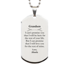 Grandson Inspirational Gifts from Abuela, I will love you for the rest of mine, Birthday Silver Dog Tag Keepsake Gifts for Grandson