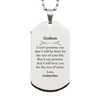 Godson Inspirational Gifts from Godmother, I will love you for the rest of mine, Birthday Silver Dog Tag Keepsake Gifts for Godson
