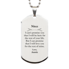Niece Inspirational Gifts from Auntie, I will love you for the rest of mine, Birthday Silver Dog Tag Keepsake Gifts for Niece