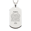 Nephew Inspirational Gifts from Auntie, I will love you for the rest of mine, Birthday Silver Dog Tag Keepsake Gifts for Nephew