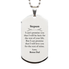 Stepson Inspirational Gifts from Bonus Dad, I will love you for the rest of mine, Birthday Silver Dog Tag Keepsake Gifts for Stepson