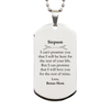 Stepson Inspirational Gifts from Bonus Mom, I will love you for the rest of mine, Birthday Silver Dog Tag Keepsake Gifts for Stepson