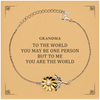 Grandma Gift. Birthday Meaningful Gifts for Grandma, To me You are the World. Standout Appreciation Gifts, Sunflower Bracelet with Message Card for Grandma