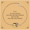 Aunt Gift. Birthday Meaningful Gifts for Aunt, To me You are the World. Standout Appreciation Gifts, Sunflower Bracelet with Message Card for Aunt