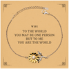 Wife Gift. Birthday Meaningful Gifts for Wife, To me You are the World. Standout Appreciation Gifts, Sunflower Bracelet with Message Card for Wife