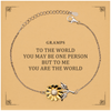 Gramps Gift. Birthday Meaningful Gifts for Gramps, To me You are the World. Standout Appreciation Gifts, Sunflower Bracelet with Message Card for Gramps