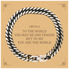 Abuela Gift. Birthday Meaningful Gifts for Abuela, To me You are the World. Standout Appreciation Gifts, Cuban Link Chain Bracelet with Message Card for Abuela