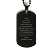 Son In Law, You're Brave and so much Stronger Black Dog Tag. Gift for Son In Law. Christmas Motivational Gift From Mother In Law. Best Idea Gift for Birthday