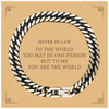 Sister In Law Gift. Birthday Meaningful Gifts for Sister In Law, To me You are the World. Standout Appreciation Gifts, Cuban Link Chain Bracelet with Message Card for Sister In Law