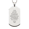 Daughter, You're Brave and so much Stronger Silver Dog Tag. Gift for Daughter. Christmas Motivational Gift From Papa. Best Idea Gift for Birthday