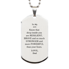 Son, You're Brave and so much Stronger Silver Dog Tag. Gift for Son. Christmas Motivational Gift From Dad. Best Idea Gift for Birthday