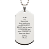 Son, You're Brave and so much Stronger Silver Dog Tag. Gift for Son. Christmas Motivational Gift From Mama. Best Idea Gift for Birthday