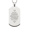 Son, You're Brave and so much Stronger Silver Dog Tag. Gift for Son. Christmas Motivational Gift From Pa. Best Idea Gift for Birthday